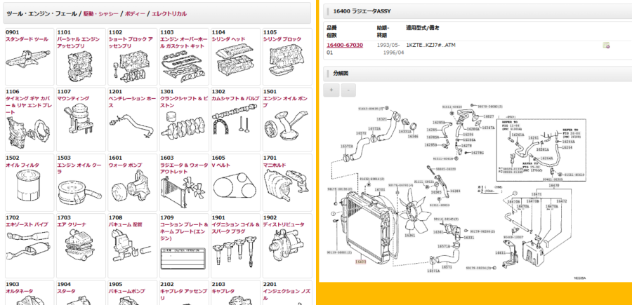 partsfan 78プラド 部品図 品番